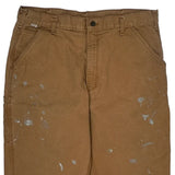 Frb229 Brn Carhartt Carpenter Trousers - 38W 32L Brown Cotton