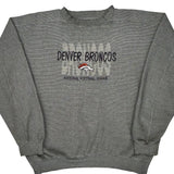 Denver Broncos Logo Athletics Football Sweatshirt - XL Grey Polyester Blend