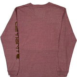 Carhartt Long Sleeve T-Shirt - Small Red Cotton Blend