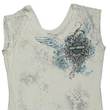 Black Hills Harley Davidson Graphic Tank Top - Medium Blue Cotton