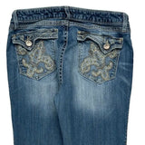 Rock 47 Boot Cut Jeans - 31W UK 10 Blue Cotton Blend