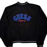 Guess Spellout Varsity Jacket - Small Black Polyester