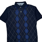 Tommy Hilfiger Argyle Polo Shirt - Large Navy Cotton