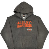 Lone Wolf Harley Davidson Graphic Hoodie - 3XL Gray Cotton Blend