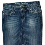 Harley Davidson Studded Jeans - 30W US 4 Blue Cotton
