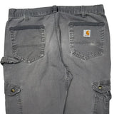Workwear Carhartt Double Knee Carpenter Pants - 36W 30L Gray Cotton