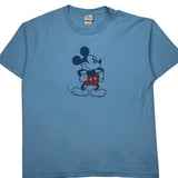 Mickey Mouse Graphic Disney Cartoon T-Shirt - XL Blue Cotton
