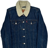 Levis Sherpa Lined Denim Jacket - Small Blue Denim