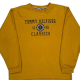 Classics Tommy Hilfiger Spellout Sweatshirt - Large Yellow Cotton