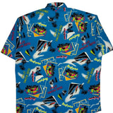 Jazz Fashion Graphic Hawaiian Shirt - Large Blue Cotton