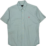 Ralph Lauren Striped Short Sleeve Shirt - Medium Blue Cotton