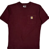 Carhartt T-Shirt - Small Burgundy Cotton