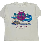 Kingdom Of Rock & Roll Hard Rock Cafe Graphic T-Shirt - Large White Cotton