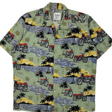 Motorcycle Unbranded Graphic Hawaiian Shirt - XL Multicoloured Cotton