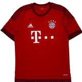 Bayern München Adidas 2015-16 Home Football Shirt - Medium Red Polyester