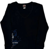 Motorcycles Harley Davidson Graphic Long Sleeve T-Shirt - Large Black Cotton