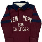 Age 4-5 Tommy Hilfiger Rugby Shirt - XS Burgundy Cotton