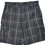 Wrangler Checked Cargo Shorts - 36W 10L Gray Cotton