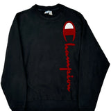 Reverse Weave Champion Spellout Sweatshirt - Large Black Cotton