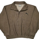 Puma 1/4 Zip - Large Brown Polyester Blend