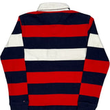Age 6-7 Tommy Hilfiger Striped Rugby Shirt - Small Navy Cotton