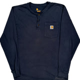Carhartt Long Sleeve T-Shirt - Medium Navy Cotton