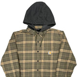 Carhartt Checked Flannel Shirt - Large Green Cotton