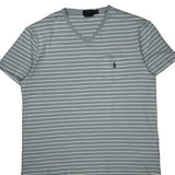 Polo By Ralph Lauren Striped T-Shirt - XL Blue Cotton