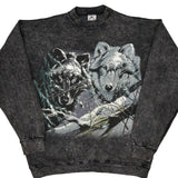 Made In USA Harlequin Sweatshirt - Large Grey Cotton