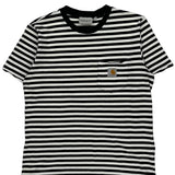 Carhartt Striped T-Shirt - Small Black & White Cotton