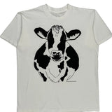 Single Stitch Cow Unbranded Graphic T-Shirt - Large Black Cotton