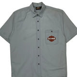 American Champion Motorcycles Harley Davidson Graphic Short Sleeve Shirt - Large Gray Cotton