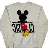 Classic Mickey Mouse Disney Cartoon Sweatshirt - Large White Cotton