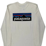 Responsibili-Tee Patagonia Long Sleeve T-Shirt - Small White Cotton Blend