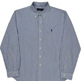 Ralph Lauren Checked Shirt - XL Blue Cotton
