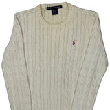 Ralph Lauren Sport Cable Knit Sweater - Medium Cream Cotton