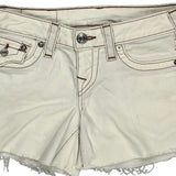 True Religion Mini Denim Shorts - 28W US 2 White Cotton