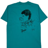 Castle And Knight Drawing Hanes Single Stitch T-Shirt - Large Green Cotton Blend