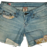 True Religion Denim Shorts - 29W UK 8 Light Wash Denim