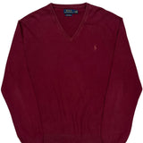 Polo By Ralph Lauren Sweater - XL Burgundy Cotton