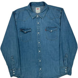Levis Denim Shirt - 2XL Blue Cotton