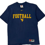 West Virginia University Nike Football T-Shirt - Medium Blue Cotton