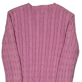 Ralph Lauren Cable Knit Sweater - Small Pink Cotton