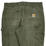 Carhartt Double Knee Carpenter Pants - 34W 30L Green Cotton
