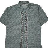 Diss Jeans Hawaiian Shirt - Large Grey Cotton Blend