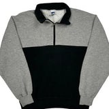 Russell Athletic 1/4 Zip - Large Grey Cotton