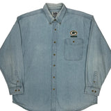 Packers Lee Sport Football Denim Shirt - XL Light Wash Cotton
