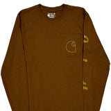 Carhartt Long Sleeve T-Shirt - Small Brown Cotton