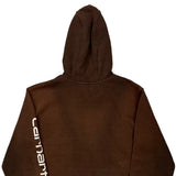 Carhartt Spellout Hoodie - Medium Brown Cotton Blend
