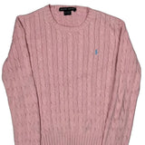 Ralph Lauren Cable Knit Sweater - Medium Pink Cotton